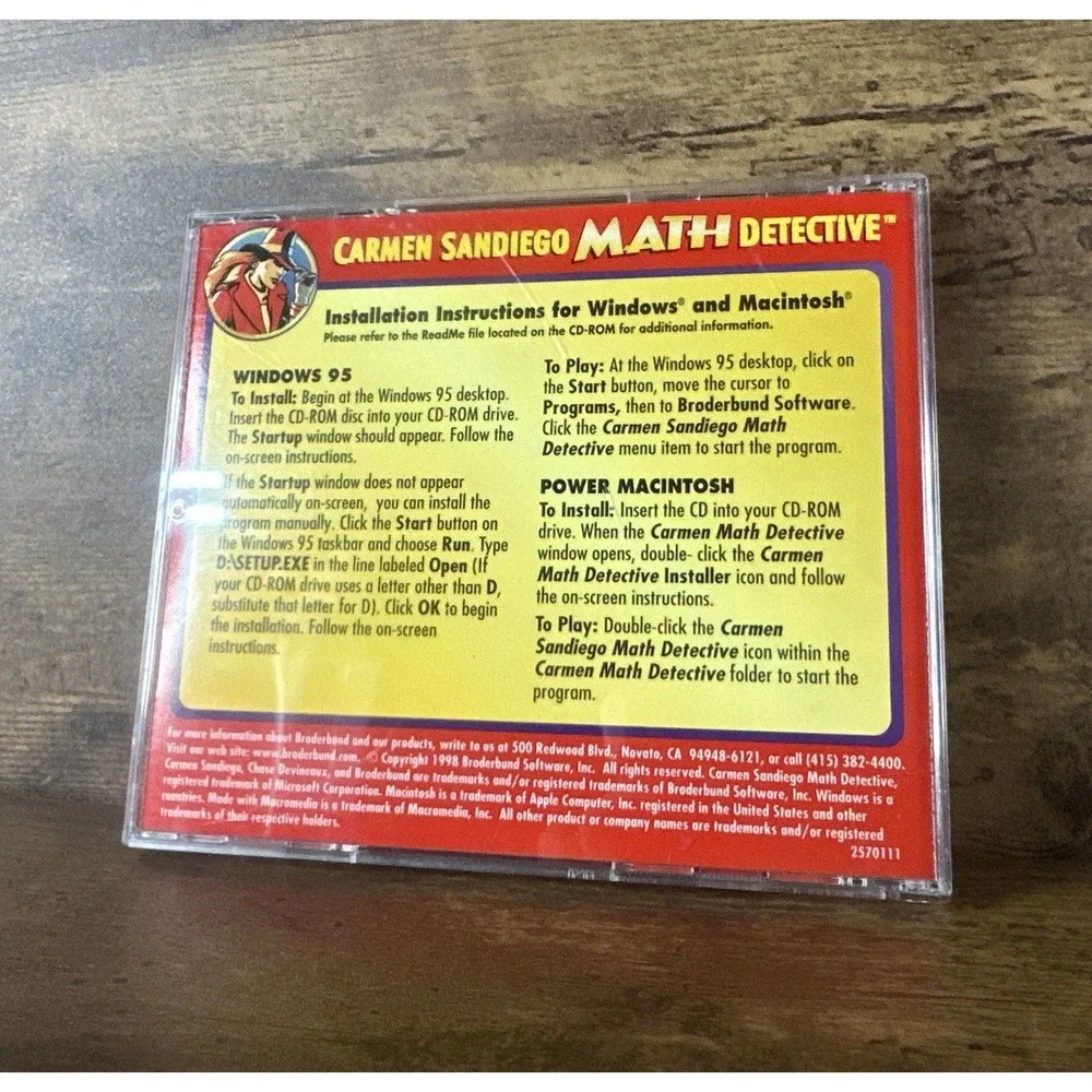 Carmen Saniego: Math Detective - 1998 - PC (Windows 95) / Mac - CD ROM Tested
